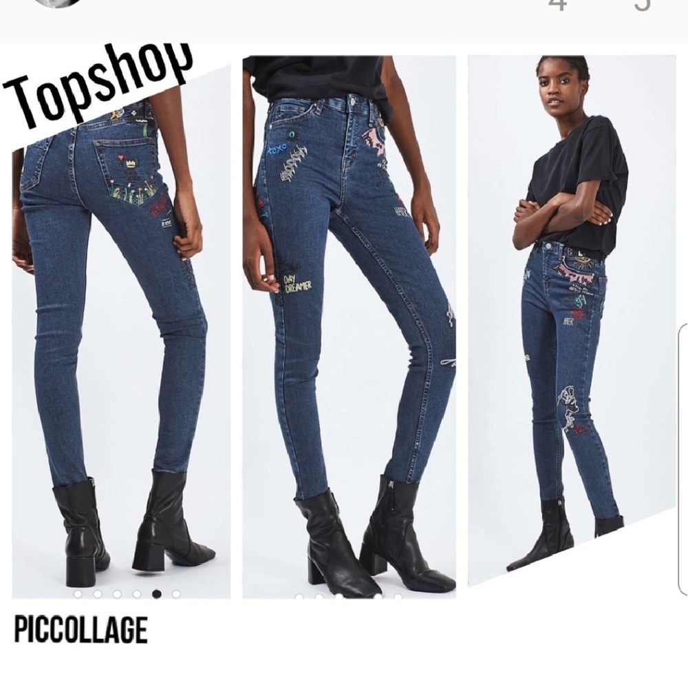 Top shop Moto Jamie Scribble jeans